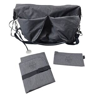Lassig Neckline Diaper Bag GRAY Interior‎ Pockets Accessories Mat Pouch